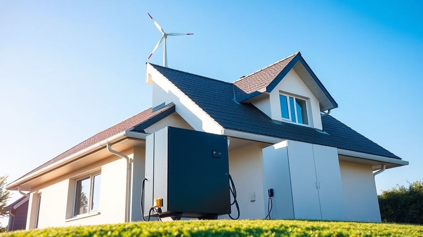 Turbină eoliană mică și sistem de stocare pentru case.