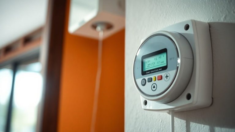 Contor inteligent montat pe perete cu afisaj digital